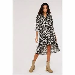 Apricot Black & White Cheetah Oversized Shirt Dress -Apricot Shop unnamed file 100