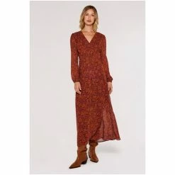 Apricot Red & Orange Erdem Flowers Wrap Maxi Dress -Apricot Shop unnamed file 1001
