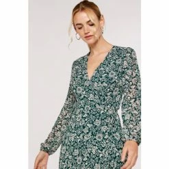 Apricot Green Erdem Flowers Wrap Maxi Dress -Apricot Shop unnamed file 1025
