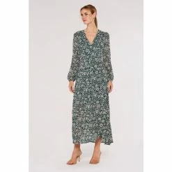 Apricot Green Erdem Flowers Wrap Maxi Dress -Apricot Shop unnamed file 1026