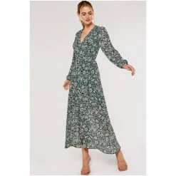 Apricot Green Erdem Flowers Wrap Maxi Dress -Apricot Shop unnamed file 1028