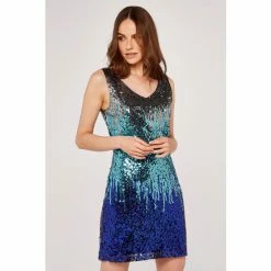 Apricot Blue Sequin Bodycon Dress
