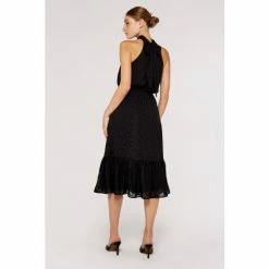 Apricot Black Star Jaquard High Neck Midi Dress -Apricot Shop unnamed file 1044