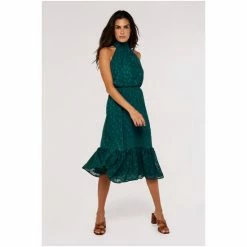 Apricot Black Star Jaquard High Neck Midi Dress -Apricot Shop unnamed file 1046