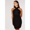 Apricot Black Halterneck Bodycon Dress