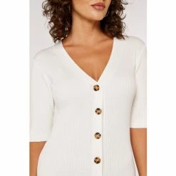 Apricot Cream Button Down Midi Knit Dress -Apricot Shop unnamed file 1076