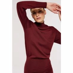 Apricot Burgundy Red Roll Neck Knitted Dress -Apricot Shop unnamed file 1082
