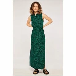 Apricot Black Leaf Silhouette Shirt Dress -Apricot Shop unnamed file 109