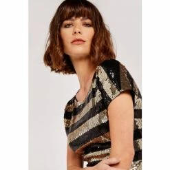 Apricot Gold & Black Sequin Stripe Shift Dress -Apricot Shop unnamed file 1099