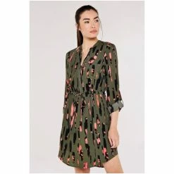 Apricot Black Brushstroke Zip Drawstring Dress -Apricot Shop unnamed file 1107