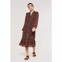 Apricot Red Multi Pansy Ditsy Ruffle Midi Dress -Apricot Shop unnamed file 1110