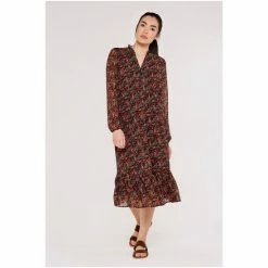 Apricot Red Multi Pansy Ditsy Ruffle Midi Dress -Apricot Shop unnamed file 1112