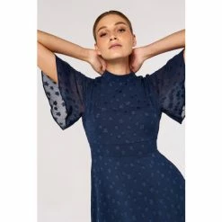 Apricot Blue Star Jaquard Angel Sleeve Dress -Apricot Shop unnamed file 1121