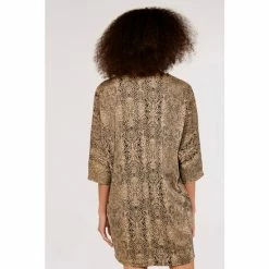 Alternative view of Apricot Brown Leopard Print Cocoon Dress