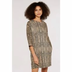 Apricot Brown Leopard Print Cocoon Dress -Apricot Shop unnamed file 1132