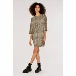 Apricot Brown Leopard Print Cocoon Dress -Apricot Shop unnamed file 1134