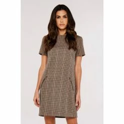 Apricot Brown Heritage Warm Check Dress -Apricot Shop unnamed file 1142