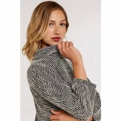 Apricot Black & White Boucle Mock Neck Cocoon Dress -Apricot Shop unnamed file 1147