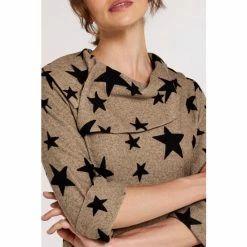 Apricot Brown Gradient Stars Border Dress -Apricot Shop unnamed file 1154