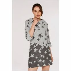 Apricot Brown Gradient Stars Border Dress -Apricot Shop unnamed file 1156