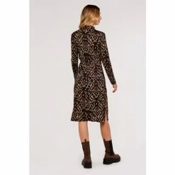Alternative view of Apricot Brown & Black Cosy Tapestry Side Split Dress