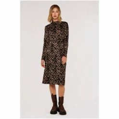 Apricot Brown & Black Cosy Tapestry Side Split Dress -Apricot Shop unnamed file 1161