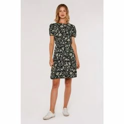 Apricot Black & White Floral Smock Waist Dress -Apricot Shop unnamed file 1165