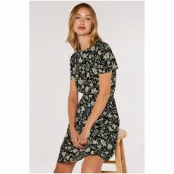 Apricot Black & White Floral Smock Waist Dress -Apricot Shop unnamed file 1166