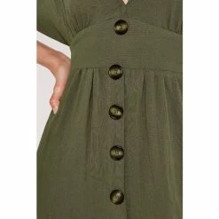 Apricot Green V-Neck Button Front Dress -Apricot Shop unnamed file 1203