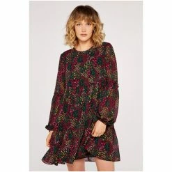 Apricot Cranberry Red & Green Mix Print Babydoll Dress -Apricot Shop unnamed file 1210