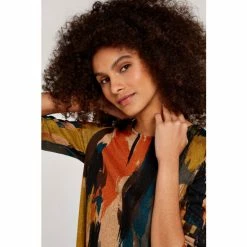 Apricot Mustard Yellow & Green Art Attack Long Sleeve Swing Dress -Apricot Shop unnamed file 1219