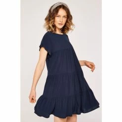 Apricot Navy Blue Ruffle Sleeve Detail Tiered Dress -Apricot Shop unnamed file 122