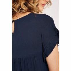 Apricot Navy Blue Ruffle Sleeve Detail Tiered Dress -Apricot Shop unnamed file 123