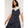 Apricot Navy Cami Mini Dots Ruffle Dress