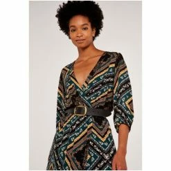 Apricot Black Scarf Print Wrap Maxi Dress -Apricot Shop unnamed file 1258