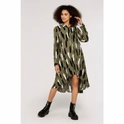 Apricot Green Brushstroke Print Shirt Dress -Apricot Shop unnamed file 1262