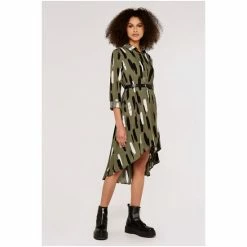 Apricot Green Brushstroke Print Shirt Dress -Apricot Shop unnamed file 1263