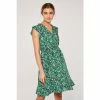 Apricot Green Ditsy Cluster Ruffle Dress