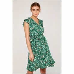 Apricot Green Ditsy Cluster Ruffle Dress -Apricot Shop unnamed file 1294