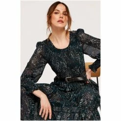 Apricot Green Leopard Print Smock Midi Dress -Apricot Shop unnamed file 1304