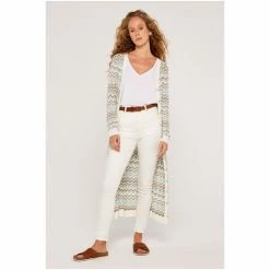 Apricot Cream Chevron Knit Button Cardigan Dress -Apricot Shop unnamed file 1310