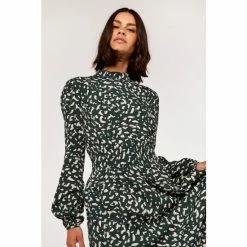 Apricot Green Spot Marocaine Shirred Waist Dress -Apricot Shop unnamed file 1330