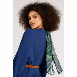 Apricot Blue Tetra Button Dress With Rope Belt -Apricot Shop unnamed file 1349