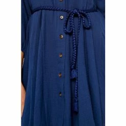 Apricot Blue Tetra Button Dress With Rope Belt -Apricot Shop unnamed file 1351