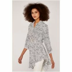 Apricot White & Black Printed Circle Hanky Hem Dress -Apricot Shop unnamed file 1362