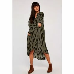 Apricot Green Brushstroke Oversize Shirt Dress -Apricot Shop unnamed file 1375