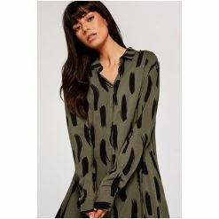 Apricot Green Brushstroke Oversize Shirt Dress -Apricot Shop unnamed file 1377