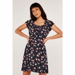 Apricot Navy Vintage Rose Milkmaid Dress -Apricot Shop unnamed file 1380