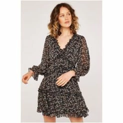 Apricot Black Cottage Floral Ruffle Tiered Dress -Apricot Shop unnamed file 1387