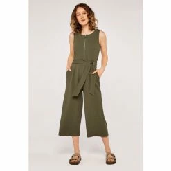 Apricot Green Zip Front Culotte Jumpsuit -Apricot Shop unnamed file 1391